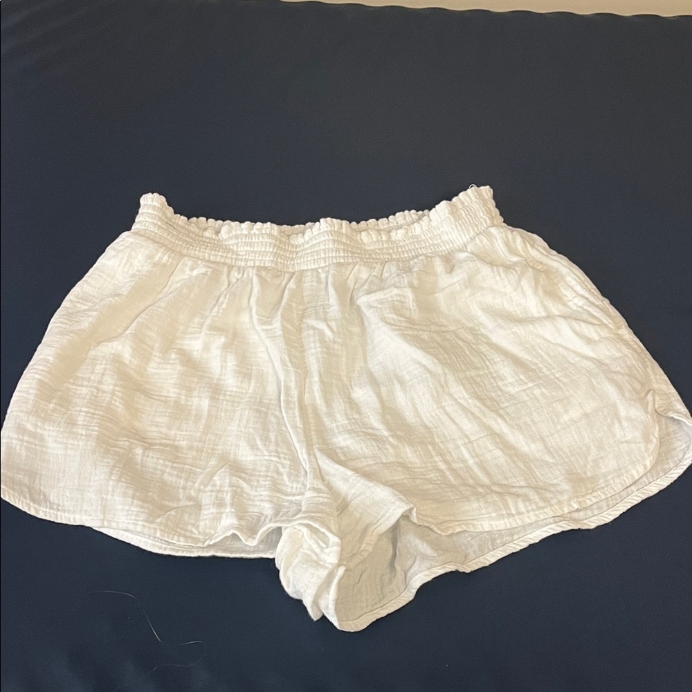 Aerie White Smocked Shorts